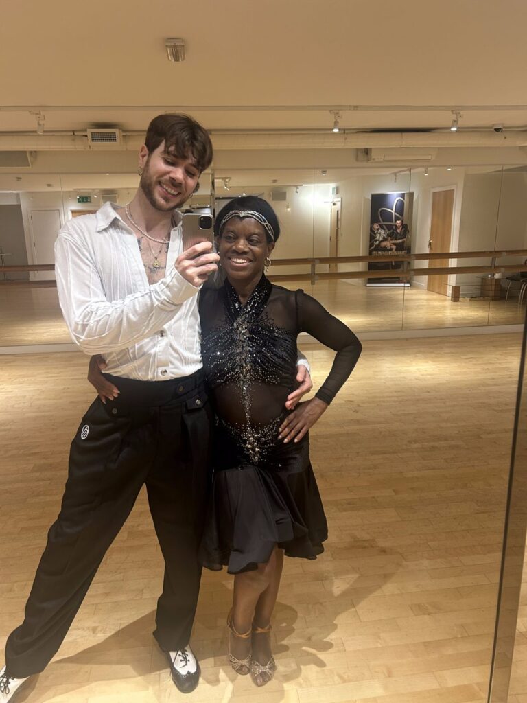 A Dance Amore instructor with a student in the Paddington studio